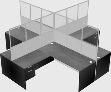 Shared l-shaped cubicles