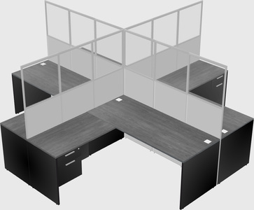 Shared l-shaped cubicles