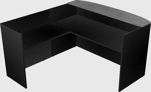 L-shaped reception desk
