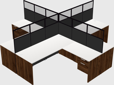 Shared l-shaped cubicles