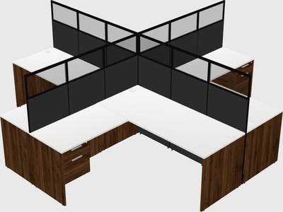 Shared l-shaped cubicles