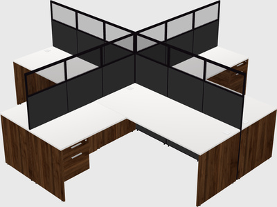 Shared l-shaped cubicles