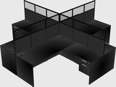 Shared l-shaped cubicles