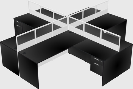 Shared l-shaped cubicles