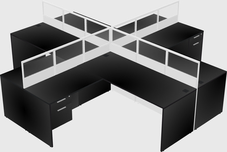 Shared l-shaped cubicles