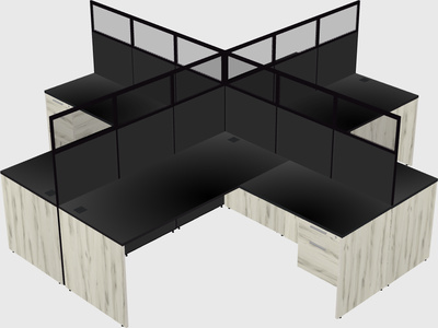 Shared l-shaped cubicles
