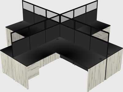 Shared l-shaped cubicles