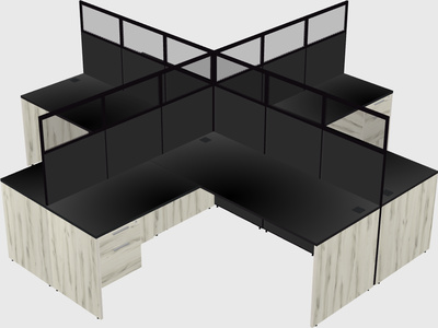 Shared l-shaped cubicles