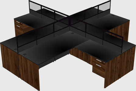 Shared l-shaped cubicles
