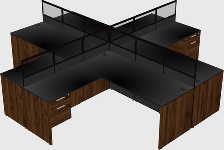 Shared l-shaped cubicles