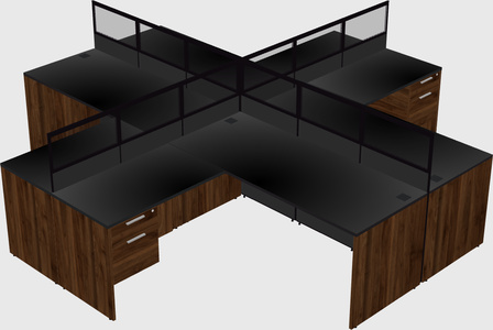 Shared l-shaped cubicles