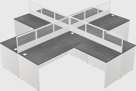 Shared l-shaped cubicles