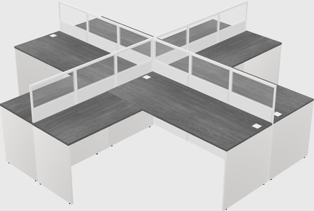 Shared l-shaped cubicles