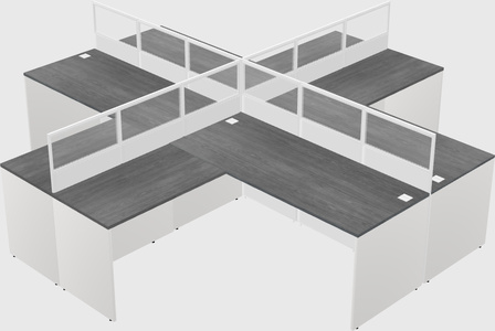 Shared l-shaped cubicles