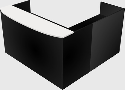 L-shaped reception desk