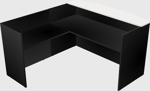 L-shaped reception desk