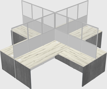 Shared l-shaped cubicles
