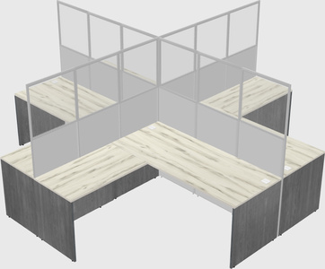 Shared l-shaped cubicles