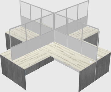 Shared l-shaped cubicles