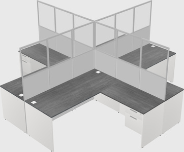 Shared l-shaped cubicles