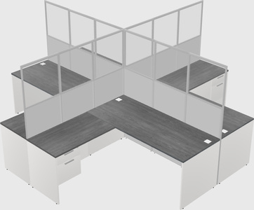 Shared l-shaped cubicles