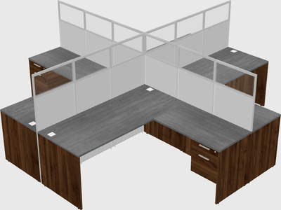 Shared l-shaped cubicles