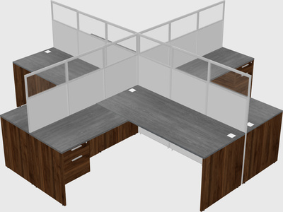 Shared l-shaped cubicles