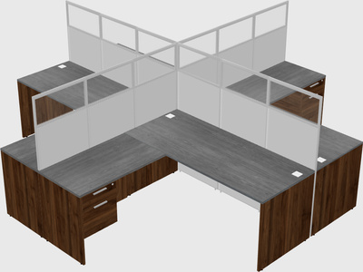 Shared l-shaped cubicles