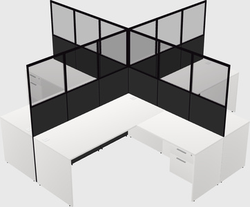 Shared l-shaped cubicles