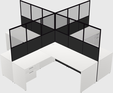 Shared l-shaped cubicles