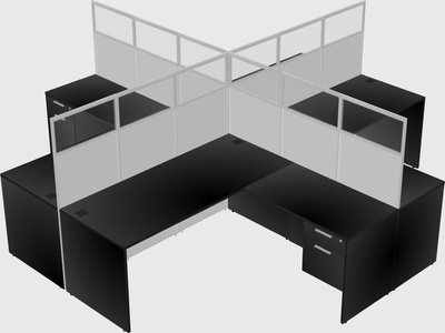 Shared l-shaped cubicles