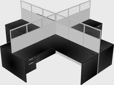 Shared l-shaped cubicles