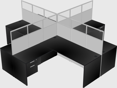 Shared l-shaped cubicles