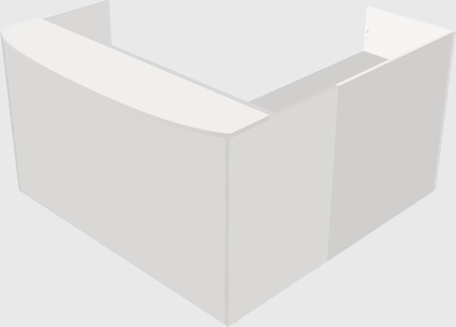 L-shaped reception desk