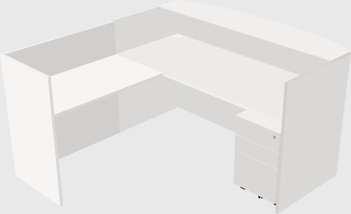 L-shaped reception desk