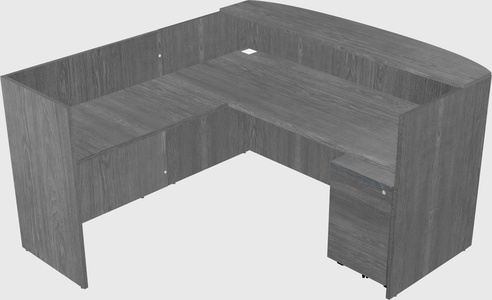 L-shaped reception desk