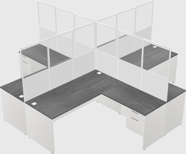 Shared l-shaped cubicles