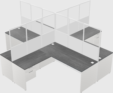 Shared l-shaped cubicles