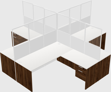 Shared l-shaped cubicles