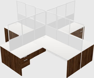 Shared l-shaped cubicles