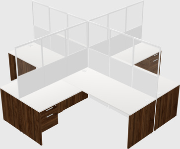 Shared l-shaped cubicles
