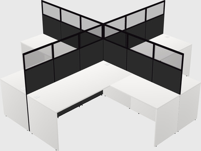 Shared l-shaped cubicles