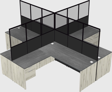Shared l-shaped cubicles