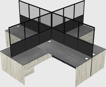 Shared l-shaped cubicles