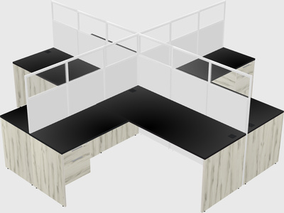 Shared l-shaped cubicles