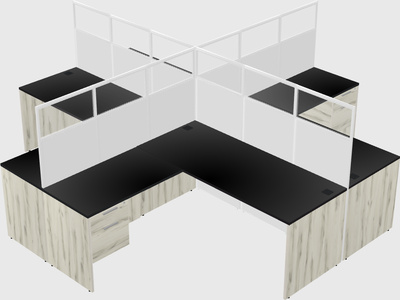 Shared l-shaped cubicles