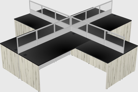 Shared l-shaped cubicles