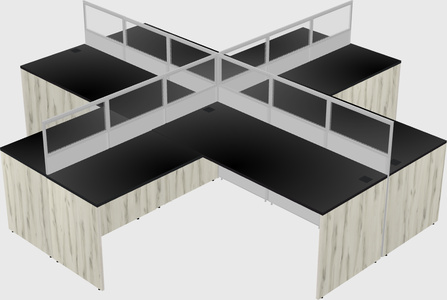 Shared l-shaped cubicles