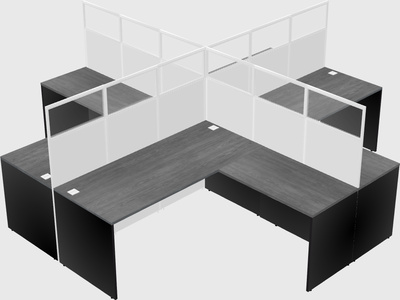 Shared l-shaped cubicles