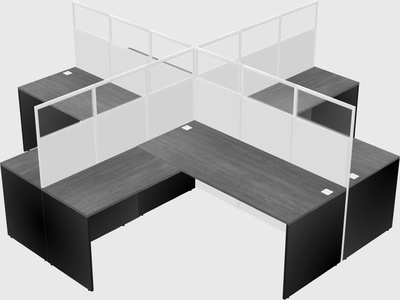 Shared l-shaped cubicles